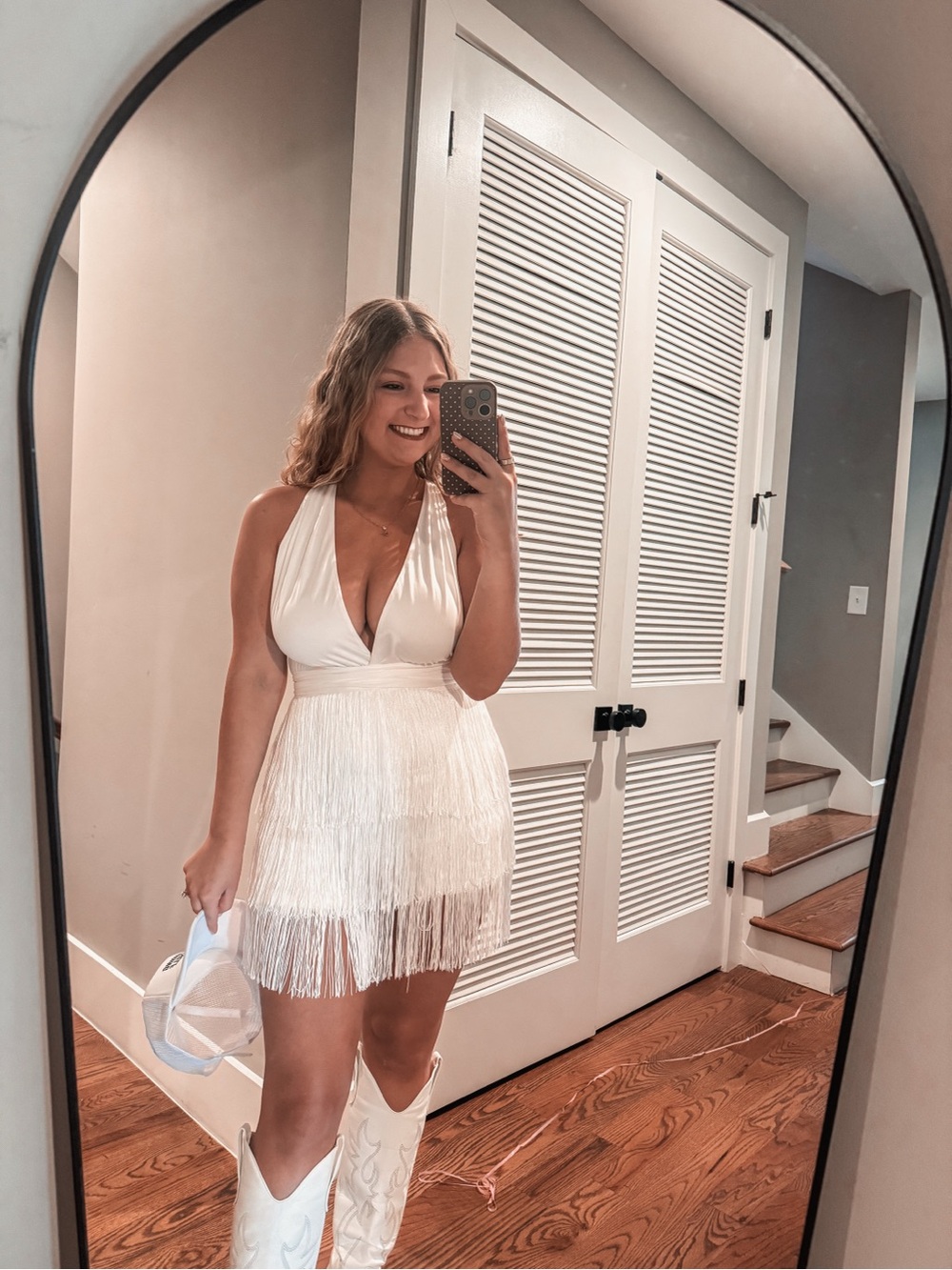 White Fringe Romper